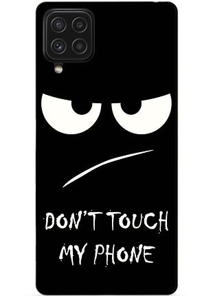 Силіконовий чохол бампер для samsung a12 з малюнком очей dont touch my phone