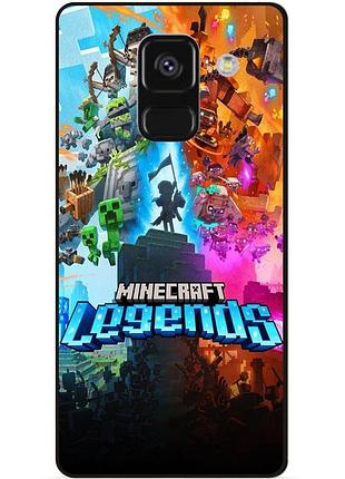 Чехол силиконовый бампер для samsung a8 plus игра майнкрафт minecraft