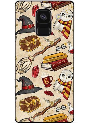 Чехол силиконовый бампер для samsung a8 plus с картинкой gryffindor гриффиндор гарри поттер harry potter