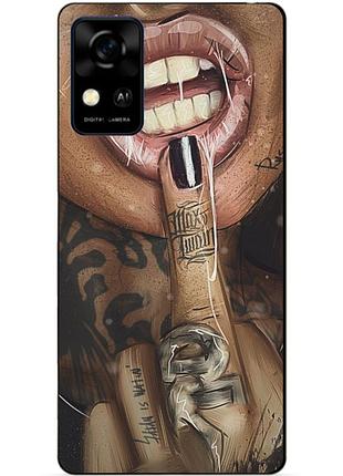 Чехол силиконовый бампер для zte blade a31 с рисунком swag