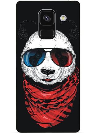 Чехол силиконовый бампер для samsung a8 plus с рисунком панда