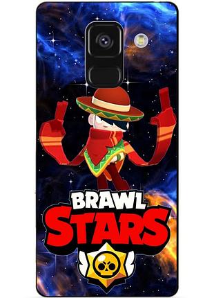 Чехол силиконовый бампер для samsung a8 plus с героем космический бравл эдгар