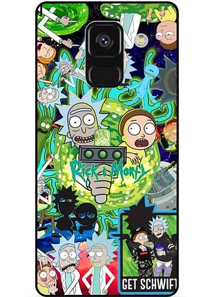 Чехол силиконовый бампер для samsung a8 plus с рисунком rick and morty рик и морти