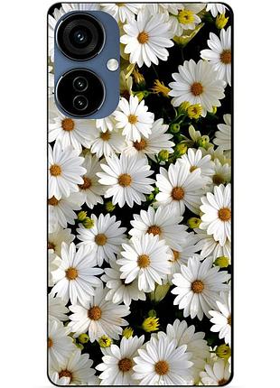 Силиконовый чехол бампер для oppo a3 с рисунком ромашки цветы