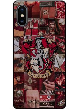 Силиконовый бампер чехол для iphone xs max с рисунком гриффиндор gryffindor гарри поттер harry potter