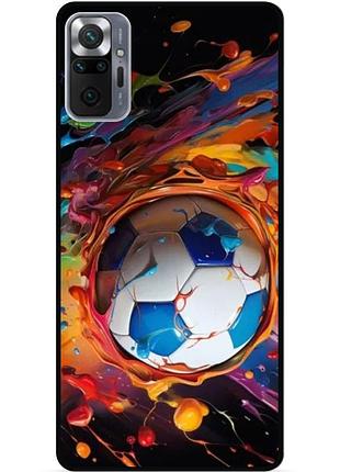 Силіконовий чохол бампер для xiaomi redmi note 10 pro з малюнком футбол мяч