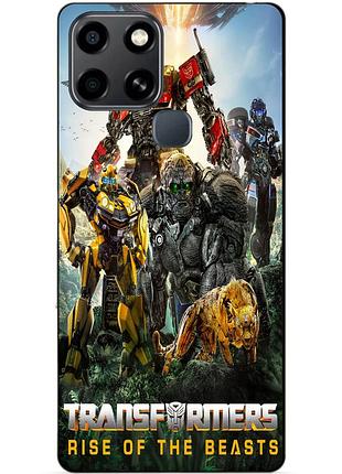 Чехол силиконовый бампер для infinix smart 6 звероботы трансформеры transformers