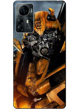 Силиконовый чехол бампер для zte blade a72s с рисунком бамблби bumblebee трансформеры