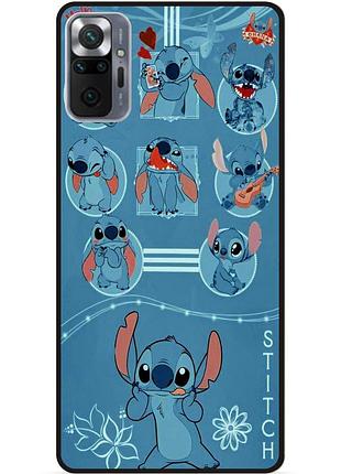 Силіконовий бампер чохол для xiaomi redmi note 10 pro з картинкою стіч stitch