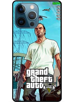 Силиконовый чехол бампер для iphone 13 pro с рисунком gta гта