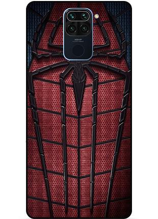 Силиконовый бампер чехол для xiaomi redmi note 9 с картинкой человек паук spider man