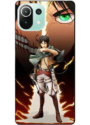 Силіконовий чохол бампер для xiaomi mi 11 lite з малюнком атака титанів attack on titan