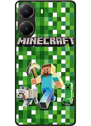 Силіконовий чохол бампер для xiaomi poco x7 pro стів minecraft кріпер майнкрафт