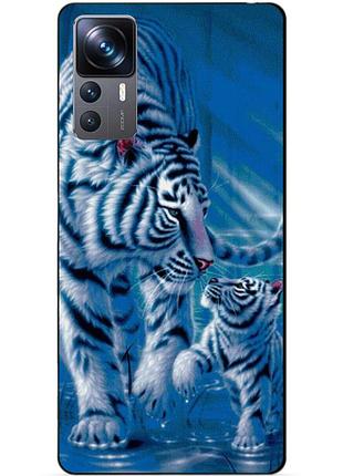 Чехол силиконовый бампер для xiaomi 12t с рисунком тигры