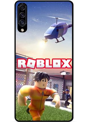 Силиконовый чехол бампер для samsung m20 с картинкой roblox роблокс