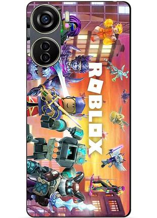 Чехол силиконовый бампер для zte blade v40 design с картинкой роблокс roblox