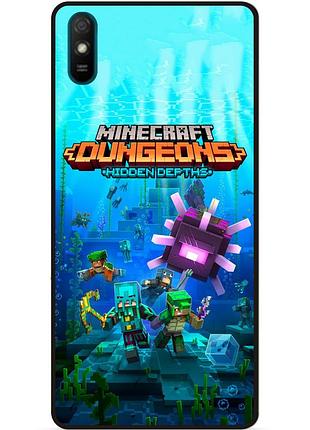 Силиконовый бампер чехол для xiaomi redmi 7a с рисунком майнкрафт minecraft