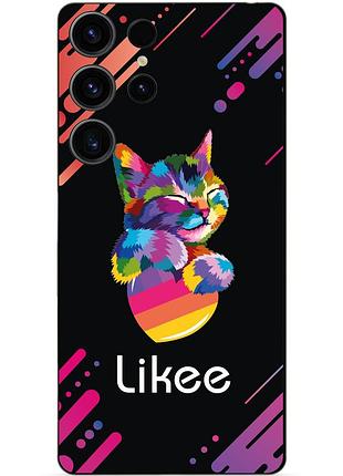 Чехол силиконовый бампер для samsung s23 ultra с рисунком likee лайки
