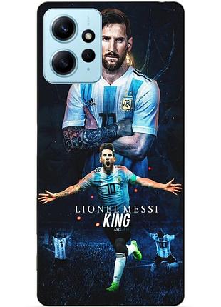 Силиконовый бампер чехол для xiaomi redmi note 12 с рисунком messi аргентина месси
