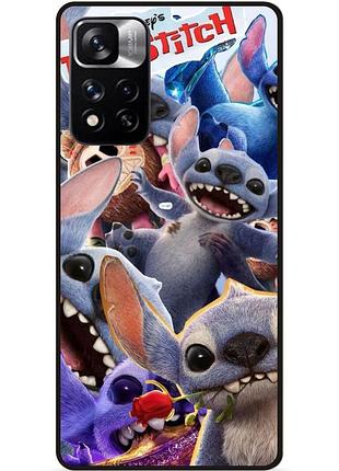 Силиконовый чехол бампер для xiaomi redmi note 11 pro plus 5g с картинкой stitch стич