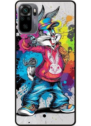 Силіконовий бампер чохол для xiaomi redmi note 10 з малюнком багз банни marvel