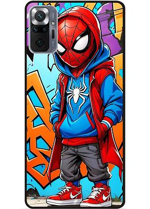 Чехол силиконовый бампер для xiaomi redmi note 10 pro с рисунком spider man marvel человек паук