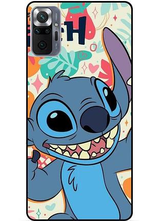 Силіконовий бампер чохол для xiaomi redmi note 10 pro з малюнком stitch стіч