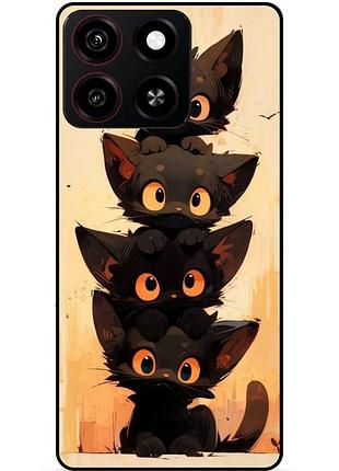 Чехол силиконовый бампер для zte blade a35 с рисунком котики