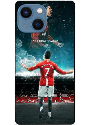 Силиконовый бампер чехол для iphone 14 plus с рисунком ronaldo португалия роналдо