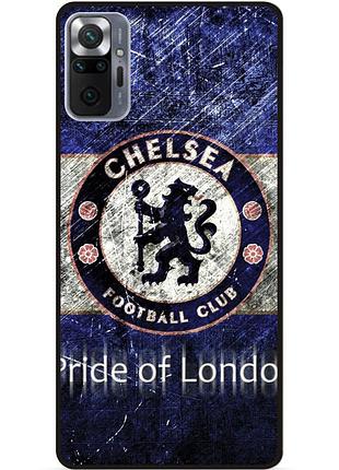 Чехол силиконовый бампер для xiaomi redmi note 10 pro с рисунком челси chelsea