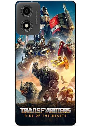 Чехол силиконовый бампер для motorola moto g04 с картинкой звероботы трансформеры transformers