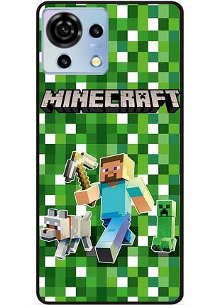 Силіконовий чохол бампер для zte blade v50 vita стів minecraft кріпер майнкрафт