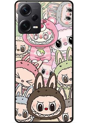 Силиконовый чехол бампер для xiaomi redmi note 12 pro 5g с рисунком лабубу labubu