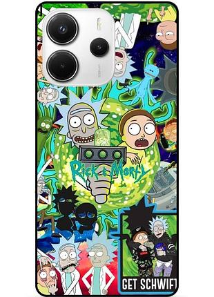 Силіконовий чохол бампер для xiaomi redmi note 14 з малюнком rick and morty рік і морті