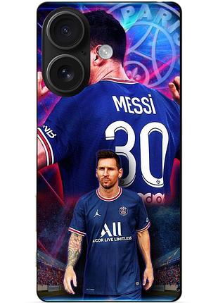 Силіконовий чохол бампер для iphone 16 з малюнком мессі псж messi