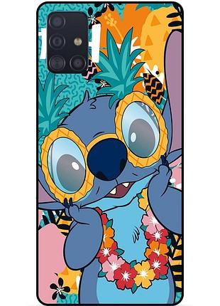 Чехол силиконовый бампер для samsung a71 с рисунком стич stitch