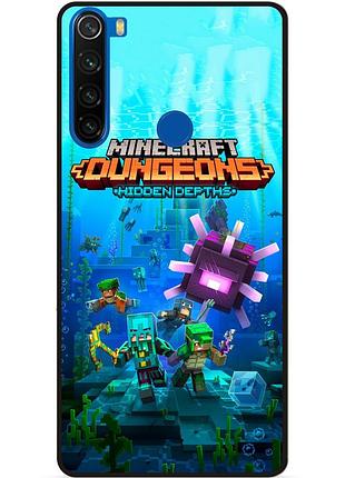 Силіконовий чохол бампер для xiaomi redmi note 8t з малюнком майнкрафт minecraft