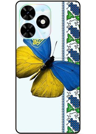 Чехол силиконовый бампер для tecno spark 20c с рисунком бабочка украина мотылек