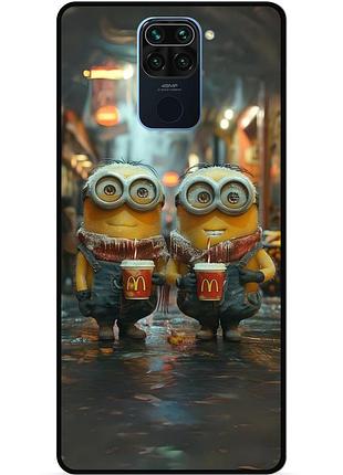 Силиконовый чехол бампер для xiaomi redmi note 9 с картинкой миньоны minion