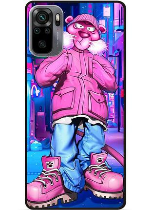 Силіконовий бампер чохол для xiaomi redmi note 10 з малюнком розовая пантера marvel