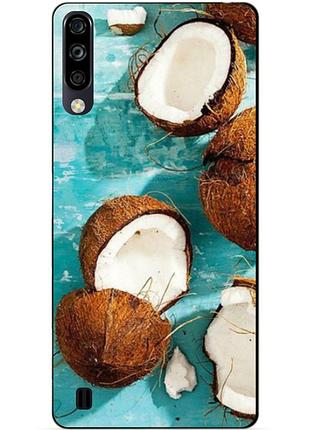 Чехол силиконовый бампер для zte blade a7 2020 с рисунком кокосы