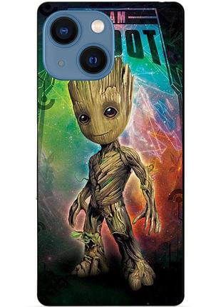 Чехол силиконовый бампер для iphone 15 с рисунком groot грут стражи галактики