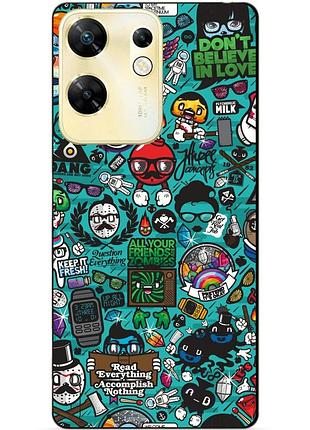 Чехол силиконовый бампер для infinix zero 30 4g с рисунком стикеры