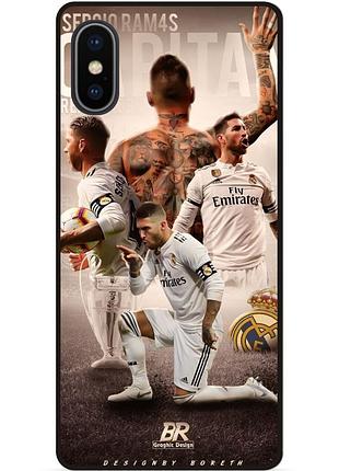 Чехол силиконовый бампер для iphone xs max с рисунком sergio ramos серхио рамос real madrid