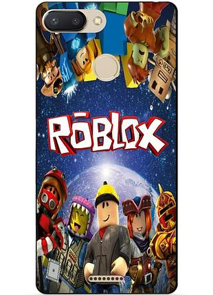 Силиконовый бампер чехол для xiaomi redmi 6 с рисунком роблокс roblox