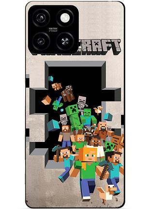 Силіконовий чохол бампер для zte blade a55 з картинкою minecraft майнкрафт