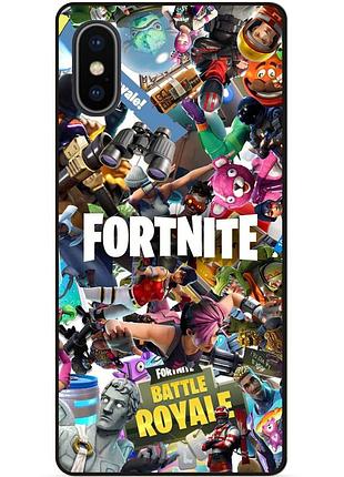 Силиконовый бампер чехол для iphone x 10 игра fortnite фортнайт