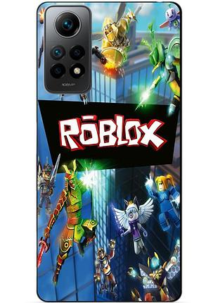 Силиконовый бампер чехол для xiaomi redmi note 11 с картинкой roblox роблокс