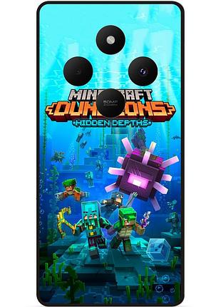 Чехол силиконовый бампер для xiaomi redmi 14c с рисунком майнкрафт minecraft