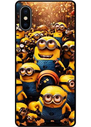 Силиконовый бампер чехол для iphone x 10 с картинкой minion миньоны